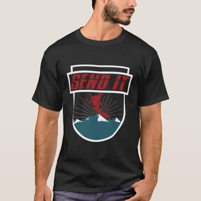 Send It Hoodies Men Women Skiing Ski Jump Gift (Front)