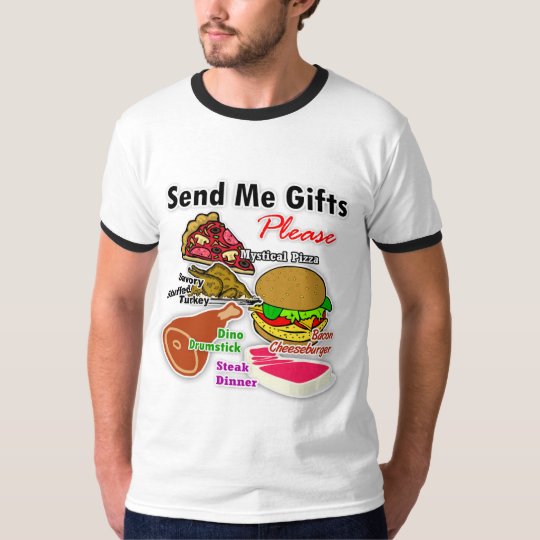"Send Me Gifts for My Cafe" Ringer T-Shirt