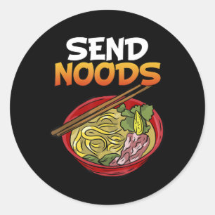 Send Noods Kakashi Bowl Ramen Japan Ahegao Anime J Classic Round Sticker