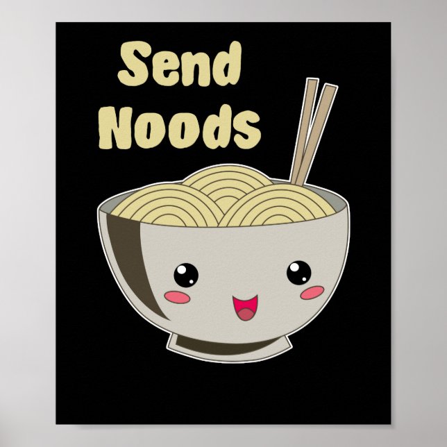 Send Noods Vintage Ramen Japanese Noodle Soup Poster (Front)