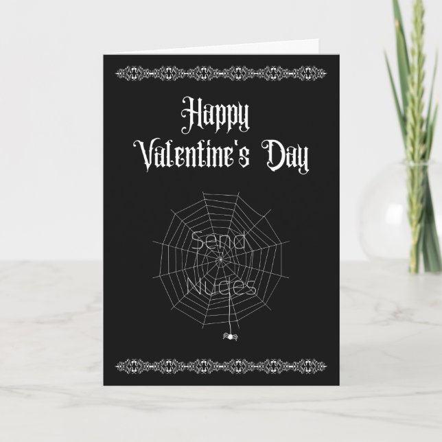 Send nudes- Goth Valentine's Thank You Card (Front)