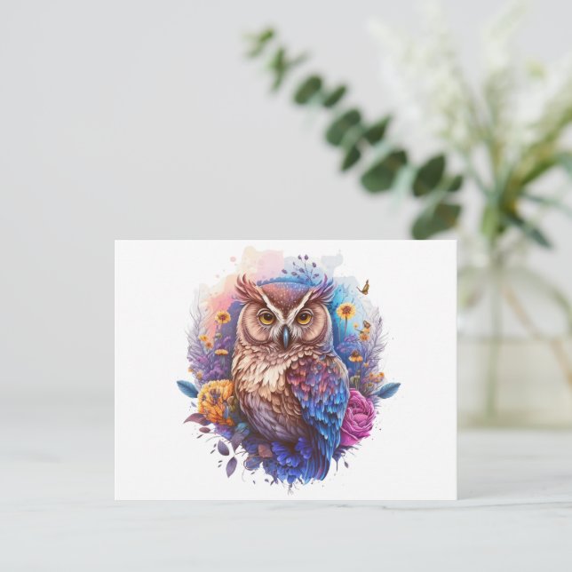 Send Special Greetings with Owl Postcards (Standing Front)