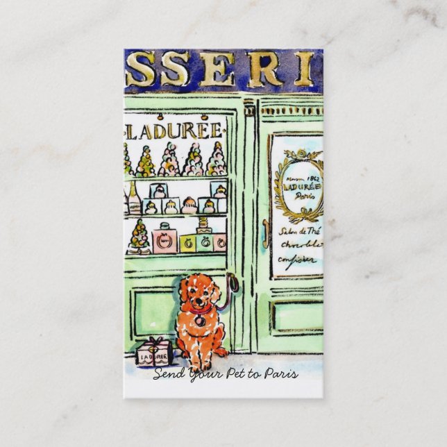 Send Your Pet to Paris Pup Business Card (Front)