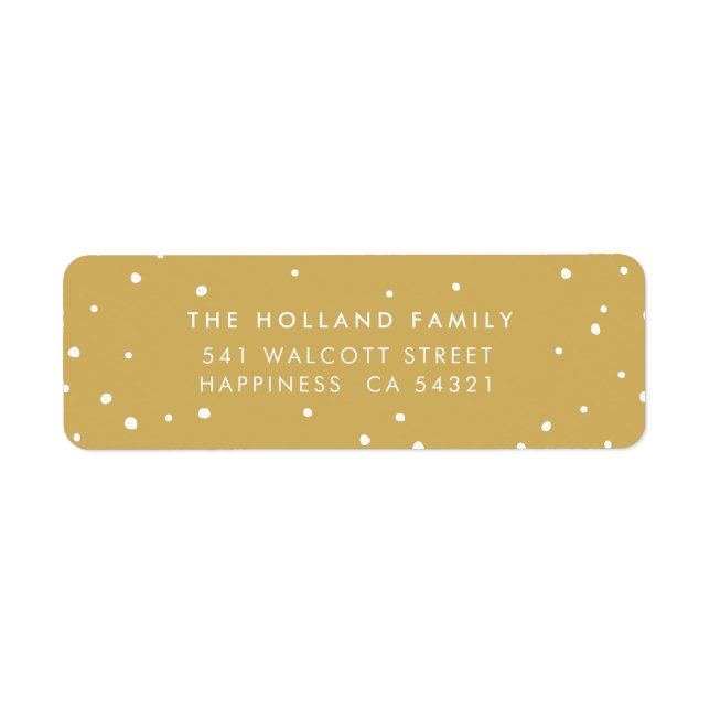 SENDER ADDRESS cute modern snow spots old gold (Front)