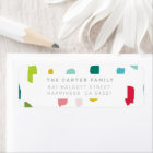 SENDER ADDRESS modern bold bright colourful dabs