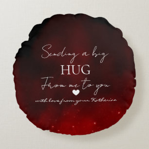 Sending a Big Hug – Personalized Love Message Round Pillow