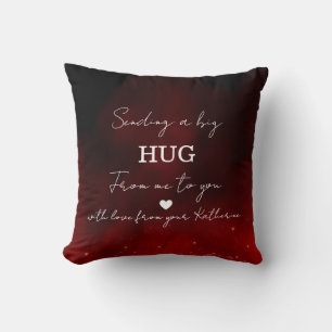 Sending a Big Hug Personalized Love Message Throw Pillow