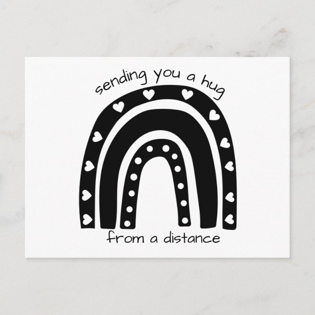 Sending a Hug Social Distancing Rainbow Postcard (Front)