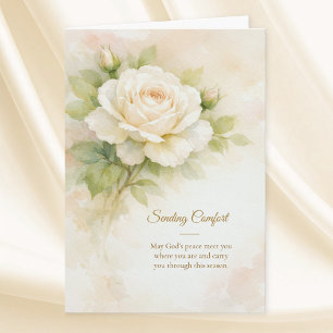 Sending Comfort Christian Floral Sympathy Card