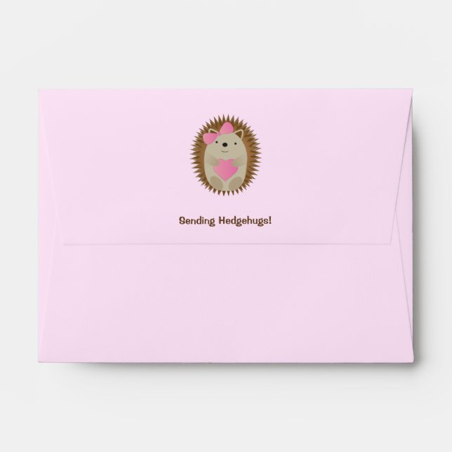 Sending Hedgehugs Cute Cartoon Girl Hedgehog   Envelope (Back (Top Flap))
