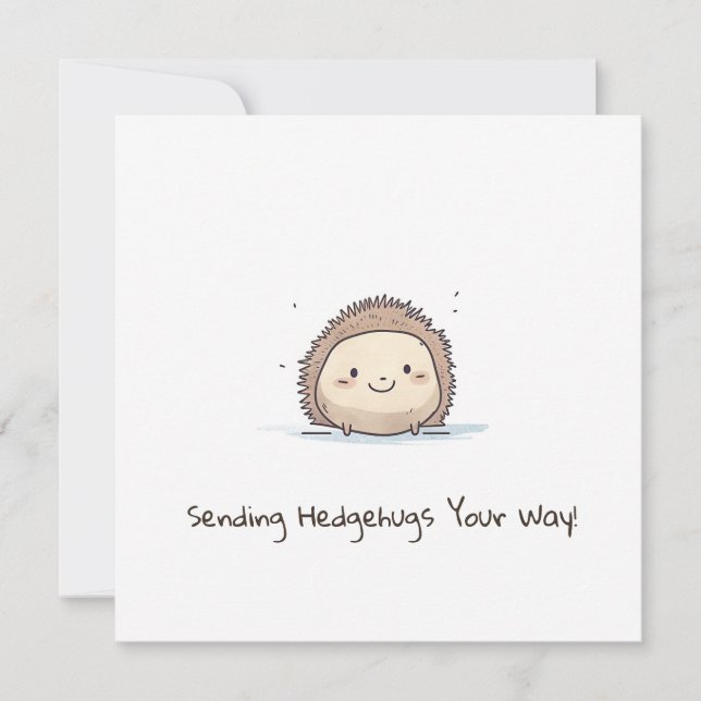 Sending Hedgehugs Your Way! Get Well Card (Front)