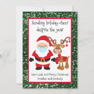 Sending Holiday Cheer Despite the Year Glitter Card