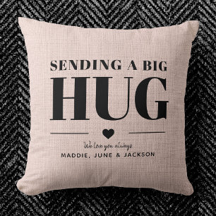Sending Hug Custom Name Modern Chic Mother's Day T Throw Pillow