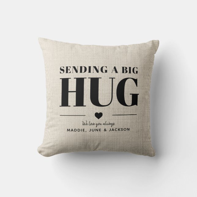 Sending Hug Custom Name Modern Chic Mother's Day Throw Pillow (Front)