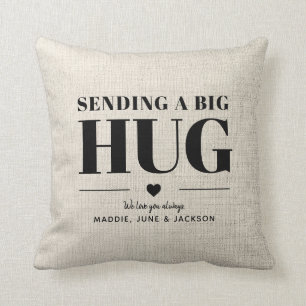 Sending Hug Custom Name Modern Chic Mother's Day Throw Pillow