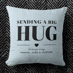 Sending Hug Custom Name Modern Chic Mother's Day Throw Pillow