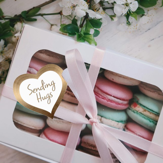 Sending Hugs Iridescent Bronze Heart  Heart Sticker (Creator Uploaded)