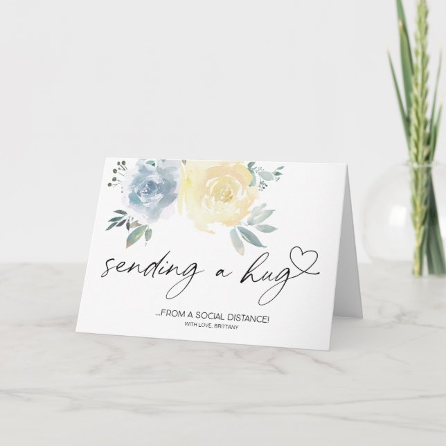 Sending Hugs Quarantine Miss You Socially Distant Card (Front)
