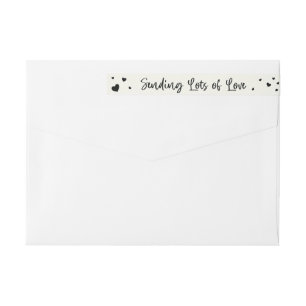 Sending Lots of Love + Hearts Return Address Wrap Around Label