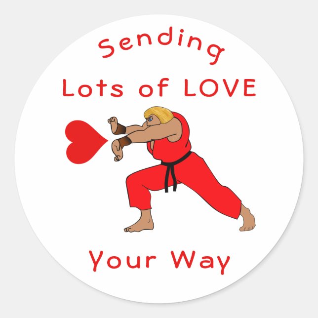 Sending Lots of Love Your Way Classic Round Sticker (Front)