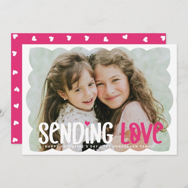  Sending Love Bold Valentines Day Photo Card (Front/Back)