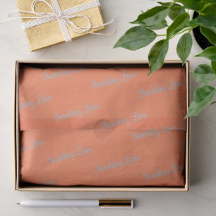 'Sending Love' Coral And Sky Blue Birthday Showers Tissue Paper