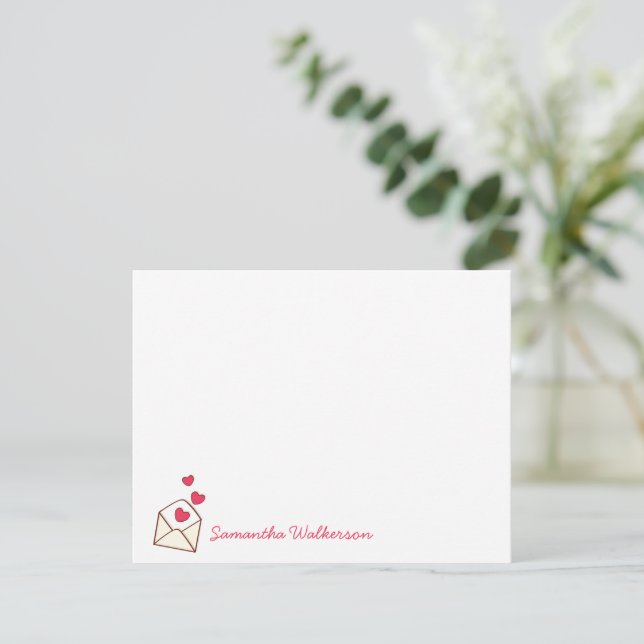Sending Love Girls Note Card (Standing Front)