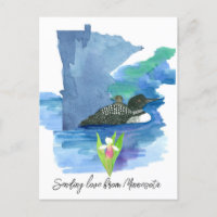 Sending Love Minnesota Loon Lady Slipper Lake