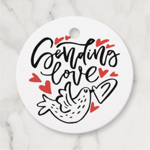 Sending Love Modern Calligraphy Valentine's Day Favour Tags