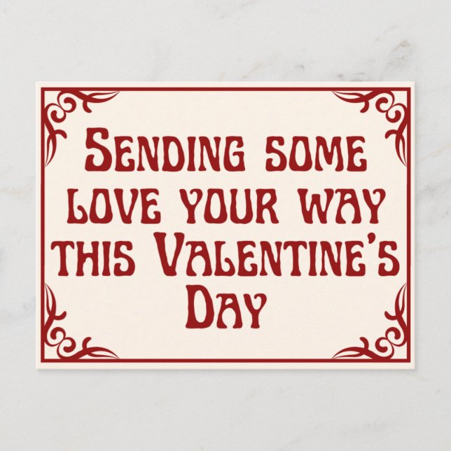 Sending Love Platonic Valentine Postcard (Front)