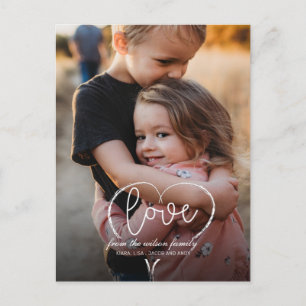 Sending Love Script Cute Photo Valentines Day Post Postcard