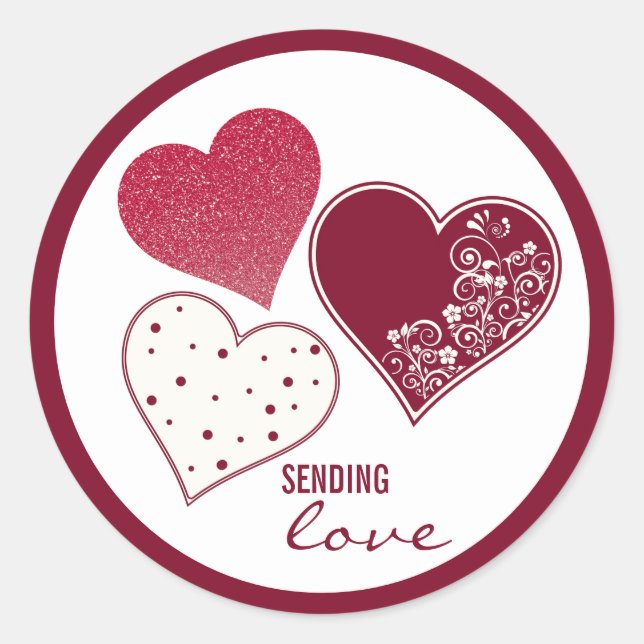 Sending Love, Valentine  Classic Round Sticker (Front)