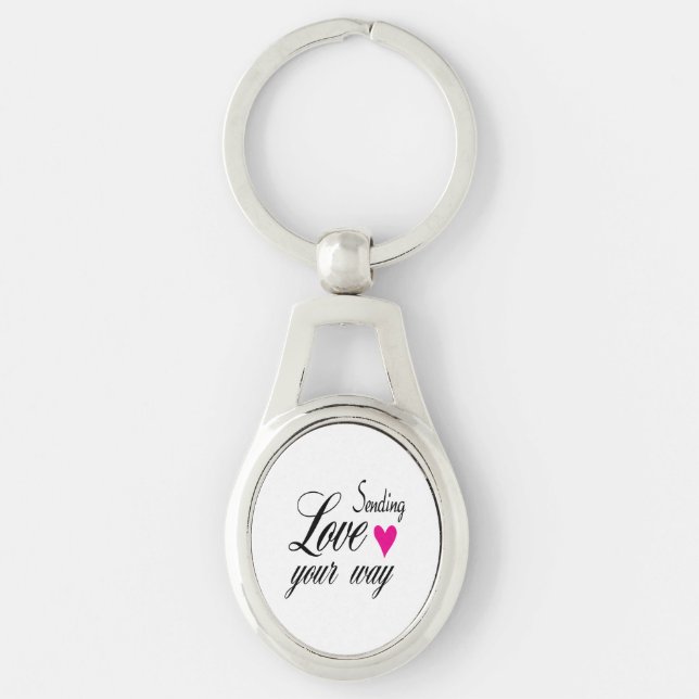 Sending Love Your Way Heart Key-Chain Keychain (Front)
