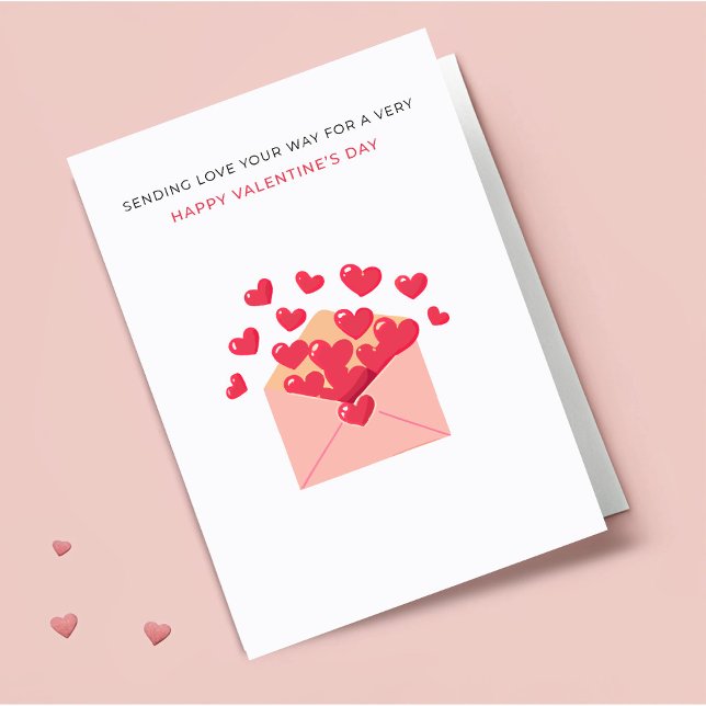 Sending Love Your Way Hearts Envelope Valentine's  Card (Creator Uploaded)