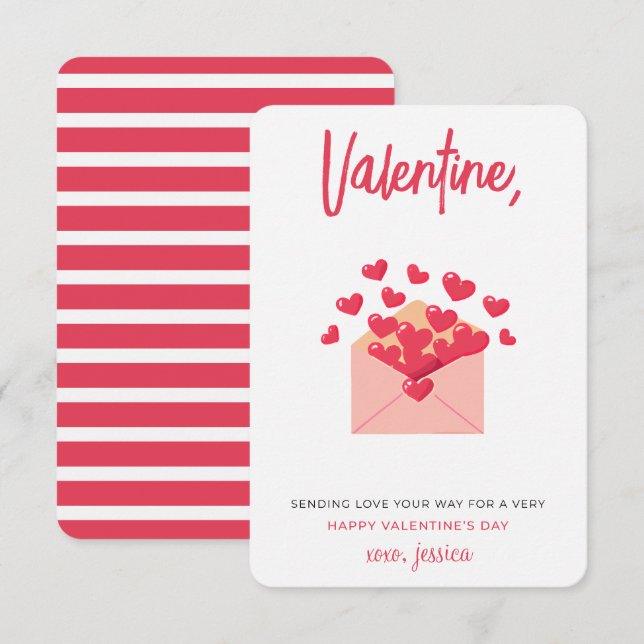 Sending Love your Way Kids Valentines Day  Card (Front/Back)