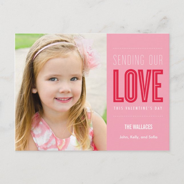 Sending Our  Love Valentine's Day Post Card (Front)