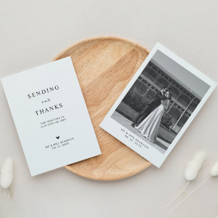 Sending Our Thanks   Simple Photo Wedding Thank You Card