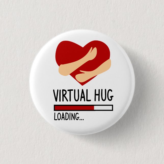 Sending Virtual Hug 1 Inch Round Button (Front)