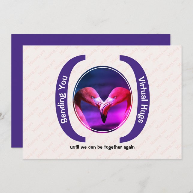 SENDING VIRTUAL HUGS Custom Photo Missing You card (Front/Back)