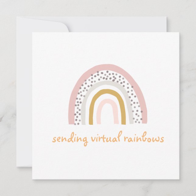 Sending Virtual Rainbows Boho Greeting Card (Front)