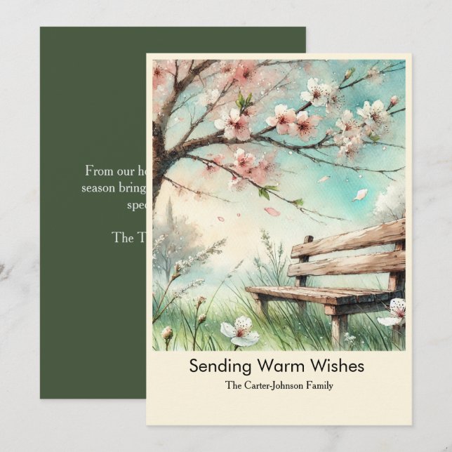 Sending Warm Wishes  Holiday Card (Front/Back)