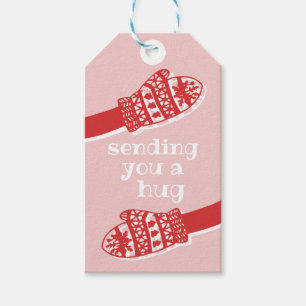 Sending You a Hug • Hands Mittens Winter Holiday Gift Tags