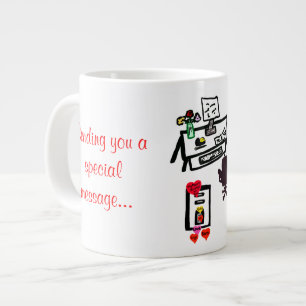 Sending You a Message Valentine Hearts China Mug