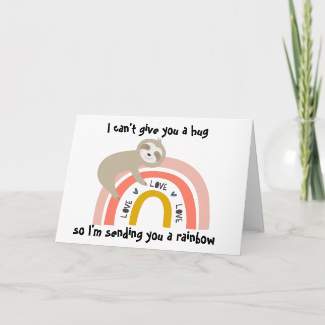 Sending You a Rainbow Sloth Card (Front)