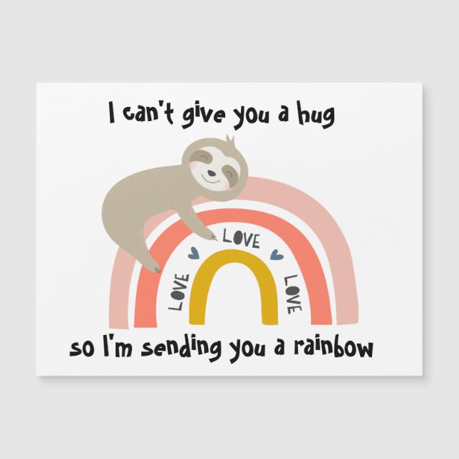 Sending You A Rainbow Sloth Hugs Missing You Card (Front)