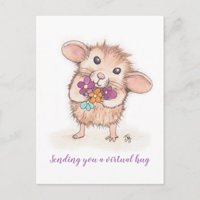 Sending You a Virtual Hug Mouse Postcard (Front)