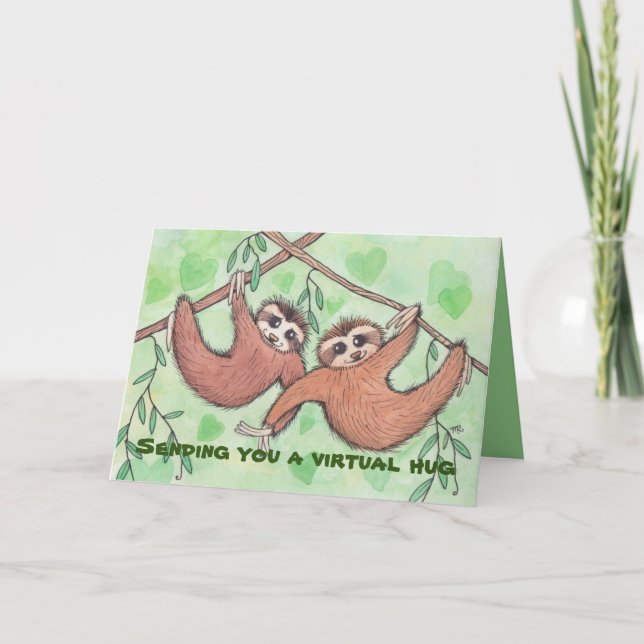 Sending You a Virtual Hug Sloth Card (Front)