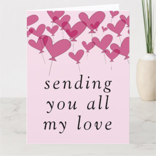 Sending you all my love card with heart balloons