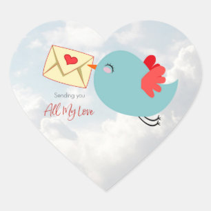 Sending You All My Love Heart Sticker