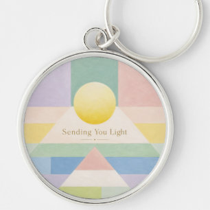 Sending You Light Geometric Pastel Inspiration Keychain